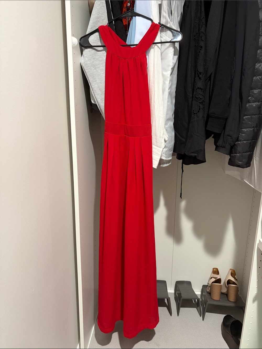 Red Halter Maxi Dress
